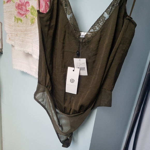 Socialite Other - Socialite Olive Green Bodysuit